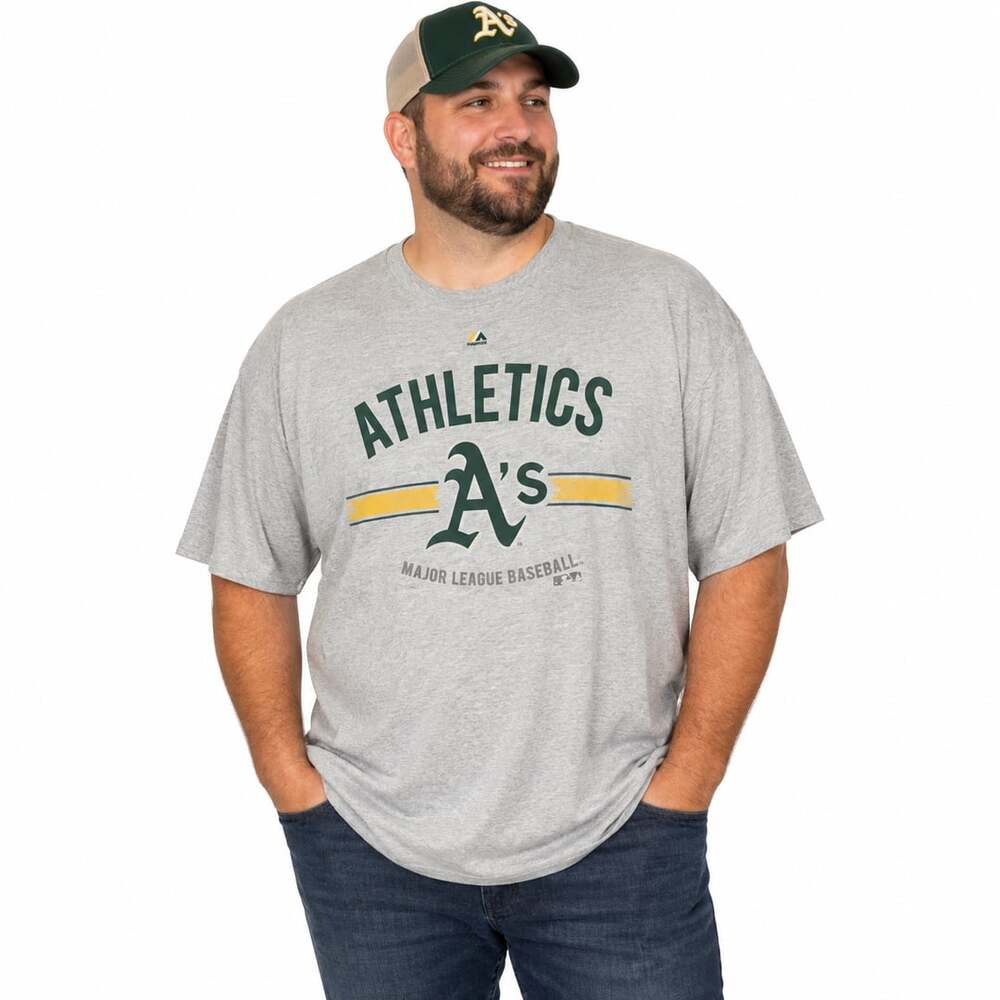 Majestic Oakland Athletics Men’s 2XLT Big & Tall Gray T-Shirt